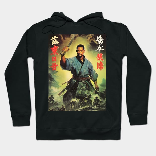 Will Smith as japanese samurai, funny movie poster Hoodie by Maverick Media